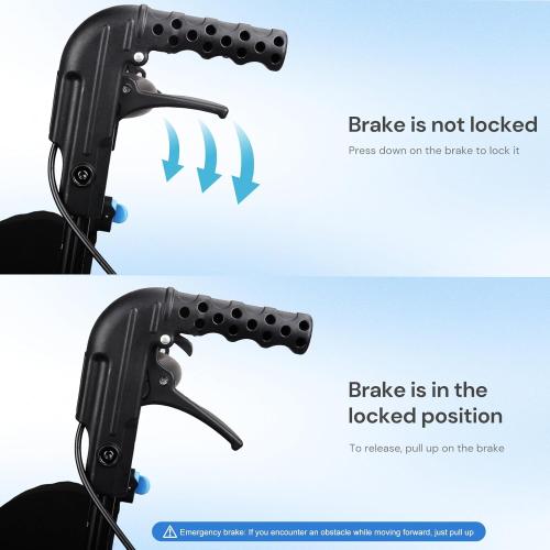 Wheelchairs for Adults,Utral-Lightweight(only 19.4lbs) Transport Chair, Foldable and PortableTravel Wheelchair with Telescopic Handle,Portable Folding Transfer Wheelchairs for Seniors(Blue)