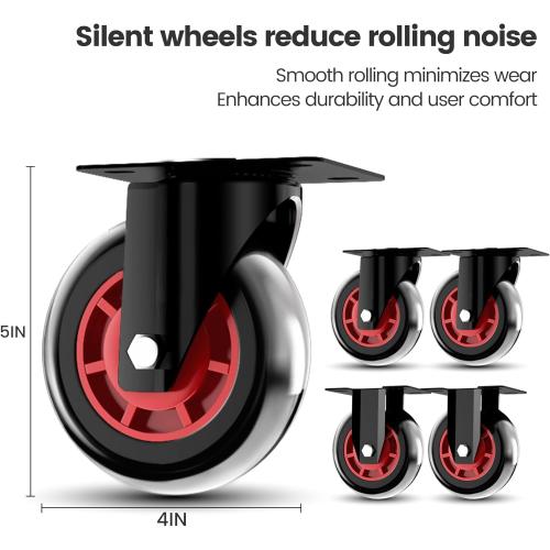 Upgraded Foldable Push Cart Dolly | 660 lbs. Capacity Moving Platform Hand Truck | Heavy Duty Space Saving Collapsible | 4‘’ TPR 360-Degree Silent Wheels | 2 Swivel Wheels and 2 Fixed Wheels