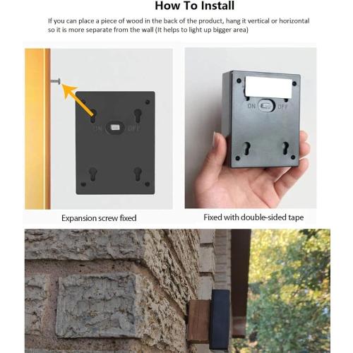 ASLIDECOR Solar Wall Lights UP Down 4 Pack,Illuminate Outdoor Sunlight Sensor Lamp IP65 Waterproof LED Modern Deck Lighting Decor for House Patio Porch