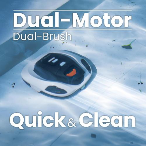 Vidapool Cordless Pool Cleaner Powerful Suction, Self-Parking, Ideal for Round Above-Ground Pools or inground Flat Floor Pools Without Steps