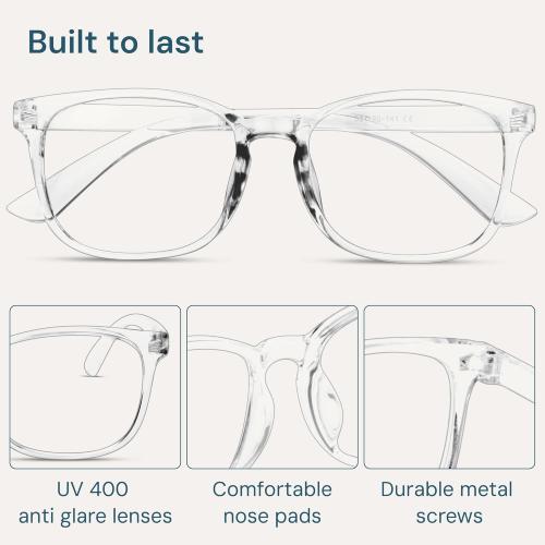 Blue Light Blocking Glasses - Fashion Square Eyeglasses, Anti UV Ray Computer Gaming Glasses Blue Blockers for Women/Men