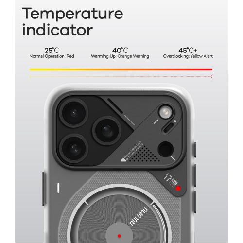 Aulumu A17 iPhone 17 Pro Magnetic Thermal Case | CoolHyper | with Camera Control | IMD Technology | Compatible with Magsafe | Touch Translucent White