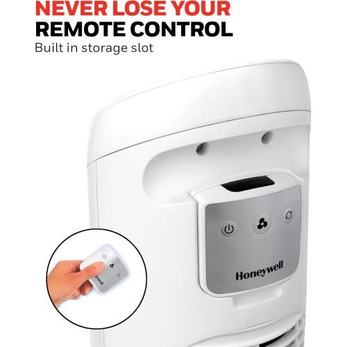 Honeywell QuietSet Whole Room Oscillating Tower Fan with Remote, White, HYF260