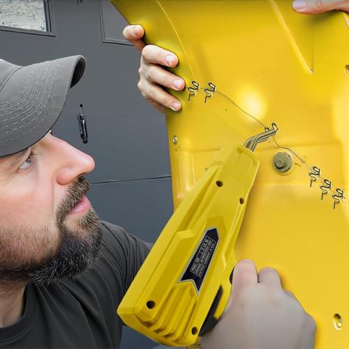 Allturn Plastic Welder, 2 in 1 Plastic Welding Kit, Hot Staples Weld Gun, Car Bumper Repair Kit for Most Plastics, Patent Number D970324(Yellow)