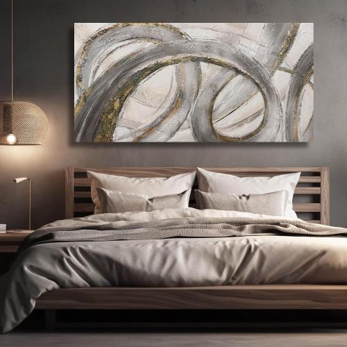 VAYIMDH Canvas Wall Art for Living Room Large Graffiti Wall Decor Grey and Beige Picture Painting for Home Office Bedroom 29x 58 Ready to Hang