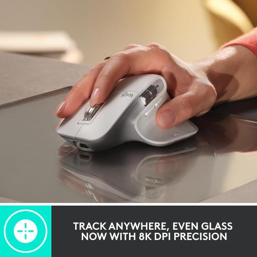 Black Logitech MX Master 3S Wireless Mouse Standard Edition with Logi Bolt USB Receiver, Ultra-fast Scrolling, Ergo, 8K DPI, Track on Glass, Quiet Clicks, USB-C, Bluetooth, Windows, Linux, Chrome - Graphite