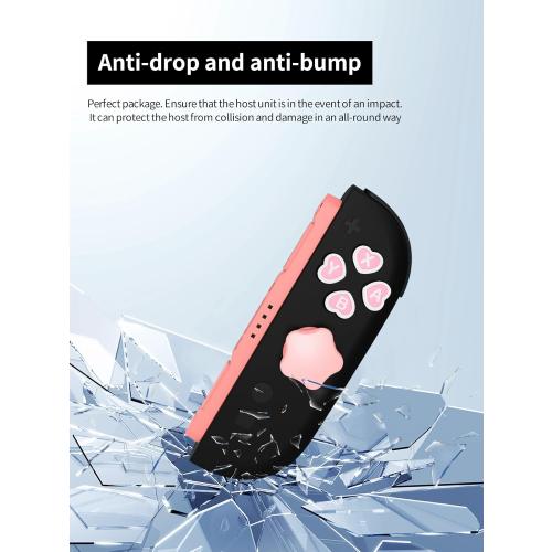 Silicone Joystick Caps for Nintendo Switch 2,WUNIAK Directional Silicone Colorful Button Covers Star Design, Non-Slip Keycaps and DIY Button Repair Kit,Pink and White Suit