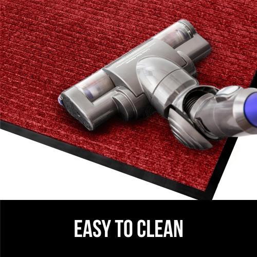 GORILLA GRIP Waterproof Traffic Guard Door Mat, 72x48, Heavy Duty Entryway Mats, Strong Backing Commercial Utility Rugs for Office Hallway, Garage Floor and Home, Low Profile Carpet Runner, Red