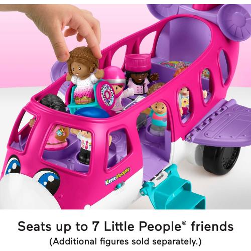 Fisher-Price Little People Barbie Toddler Toy Little Dream Plane with Lights Music
