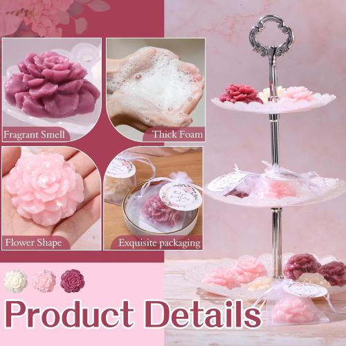 missing parts Demissle 24 Set Flower Mini Soaps for Guests Flower Soap Wedding Handmade Gift Favors Fancy Decorative with Thank You Tags for Wedding Bridal Guest Gift Party Favor(Rose)