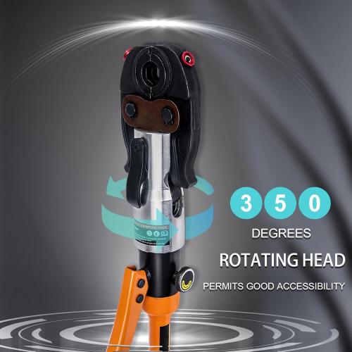 Copper Pipe Crimping Tool, W/ 1/2, 3/4, 1 Jaws, Copper Tube Fittings Hydraulic Pipe Crimping Tool, for Confined Spaces and Tee Fittings, Hydraulically Driven