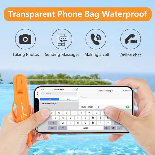 Waterproof Phone Pouch Bag - 7.5in Water Proof Cell Phone Case for Beach Travel, IPX8 Dry Bag with Lanyard for iPhone 16 15 14 Pro Max Galaxy S25  S24 , Cruise Ship Essentials 2025