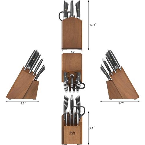 Cangshan ELBERT Series German Steel Forged Knife Block Sets (12-Piece, Black)