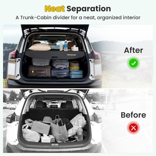 ZTGPMP Cargo Cover for Nissan Rogue S SV SL Platinum 2021 2022 2023 2024 2025 2026, Retractable Rear Trunk Cover Luggage Shield Security, Rogue Accessories (Carbon Fiber Leather)