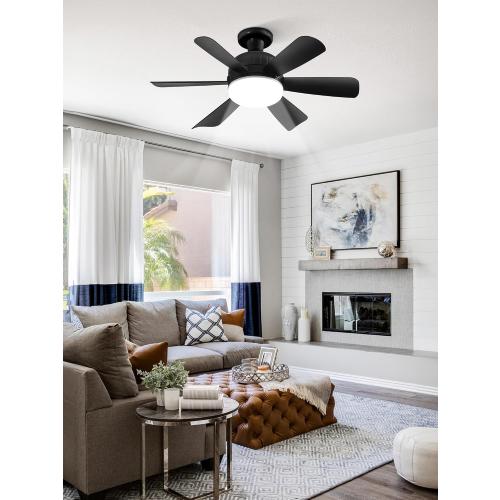 ZMISHIBO 2 Pack 17.9 Inch Socket Fan Light with Remote, Dimmable 3 Colors 6 Speed 1100 Lumens Light Bulb Fan Screw in Ceiling with Lights, Light Socket Ceiling Fan for Bedroom -Black
