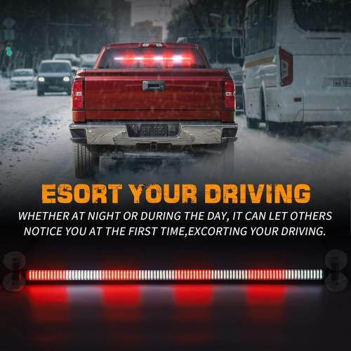 Size 35 XRIDONSEN 35 inch Traffic Advisor Firefighter Light Bar 144 LED Red White Emergency Lights Warning Flashing Safety Interior Windshield strobe lights w/Directional for Volunteer Vehicles Trucks POV