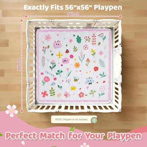 RONGFA Baby Play Mat for Floor, 56'' x 56'' Thicken Foam Soft Padded Mat for Baby