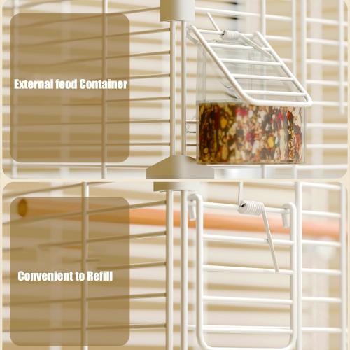 Basic Bird Cage, 24.8inch Parrot Cage (24.8 x 14.6 x 11),Bird Cage with Ladder, Horizontal Bar, 2 Feeders, and Swing