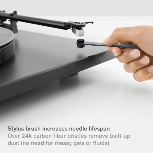 Vinyl Record Cleaning Kit - 8-in-1 Vinyl Cleaner Kit Includes Carbon Fiber & Velvet Record Brushes, Stylus Brush, Cleaning Solution, Microfiber Cloths & Metal Case