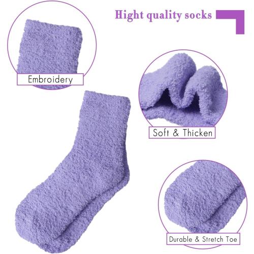 Loritta 5 Pairs Womens Fuzzy Socks Winter Warm Cozy Fluffy Super Soft Slipper Socks