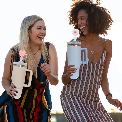 LDKEDKF 7Pcs Straw Cover for Stanley Cup, Silicone Straw Topper for Stanley Cup 30&40oz with Tumblers, 10mm 0.4in Lid Accessories (Reusable)