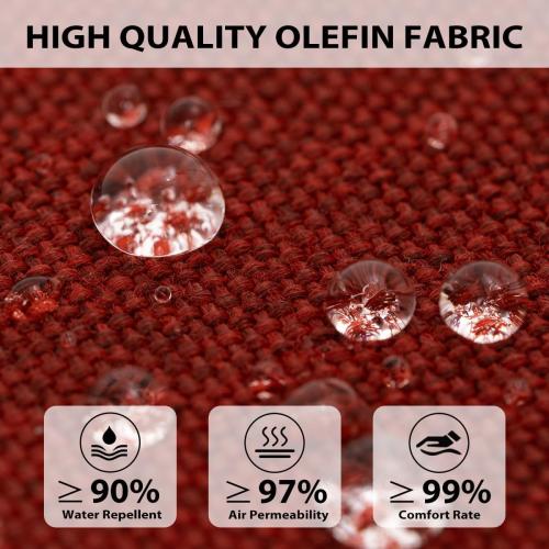 Sundale Outdoor Olefin Quilted Lounge Cushion Set of 2, Patio Foldable Chaise Lounger Cushion, Water-Resistant Lounge Chair Pad with Straps Red, 80 x 26 inches