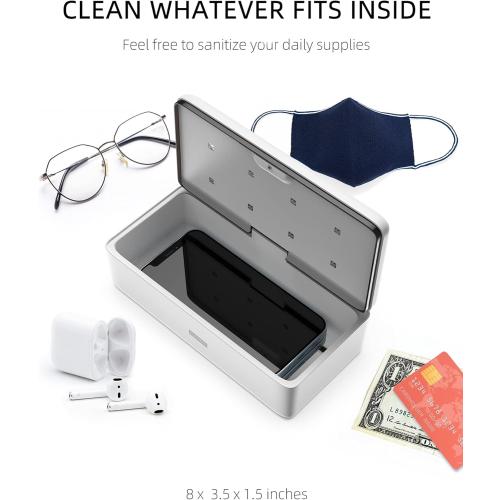 UV Light Sanitizer Box, UVC Phone Sanitizer Box for Smartphone,Jewellery and Household Items