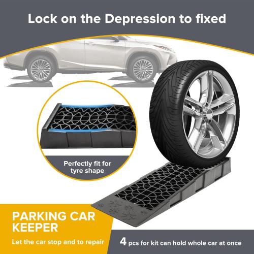 BLACK 27.2 L x 7.9 W x 3”H Magisale Low Profile Plastic Car Service Ramps 3 Ton Heavy Duty Truck Vehicle Ramps for Oil Changes& Maintenance- 2 Pack