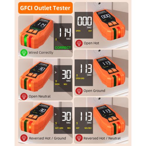 Circuit Breaker Finder & GFCI Outlet Tester with Digital LCD Display, 90-135V Electrical Circuit Tracer Tool for Electricians/DIY – Lightweight (Includes Batteries & Carrying Case)