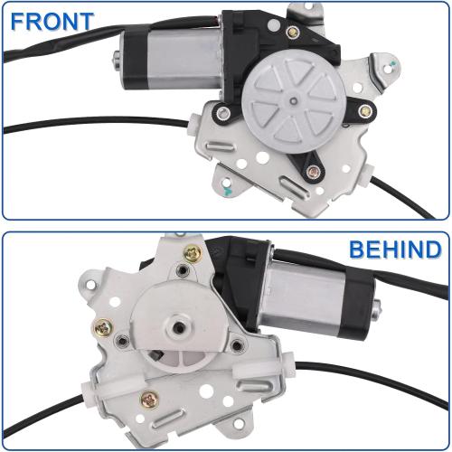 Obaee 741-348 Front Driver Side Power Window Lift Regulator with Motor (2 Pins Only) Compatible with Nissan Frontier 2005-2015/ Pathfinder 2005-2010/ Xterra 2005-2015/ Suzuki Equator 2009-2010