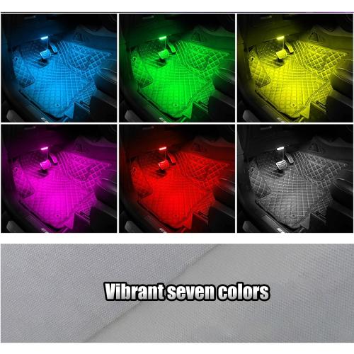 Car LED Lights Interior Wireless, 6 Styles Interior, Portable USB Rechargeable Vehicle Night Light for Car(Ice Blue)