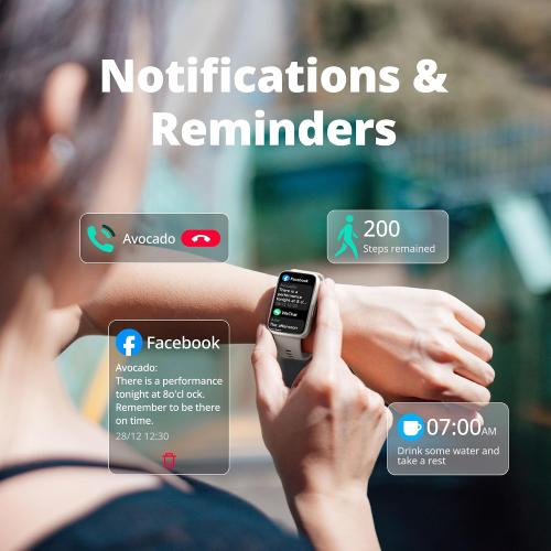 Fitness Tracker for Men & Women, 1.47” HD Smart Band, 24/7 Heart Rate & SpO2 Tracking, Sleep Monitor & Step Counter, 100  Sports Modes, 3ATM Waterproof, Compatible with Android & iOS, Beige