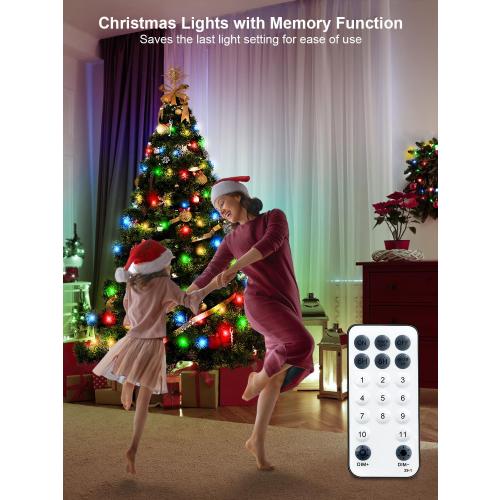 300 LED Color Changing Christmas String Lights, 100FT Warm White Multicolor Outdoor Fairy Lights with Remote, Timer, Memory, 8 Modes, Waterproof Christmas Tree Lights for Bedroom Classroom Patio Party