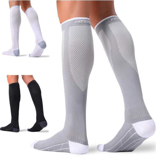 FITRELL 3 Pairs Compression Socks for Women and Men L/XL