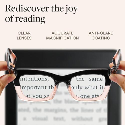 CCVOO Stylish Reading Glasses for Women, Eyeglasses, Blue Light Readers for Women, Computer Eye Glasses, Cheaters
