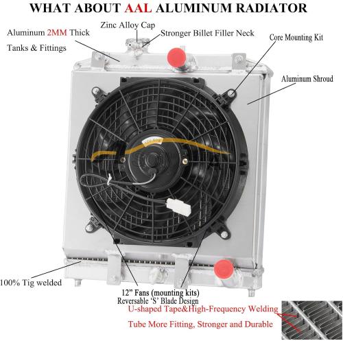 3 Row Aluminum Radiator for Honda CIVIC D15 D16 EK EG INTEGRA/Acura Integra 1992-2000 Full Aluminum Radiators   Shroud fan
