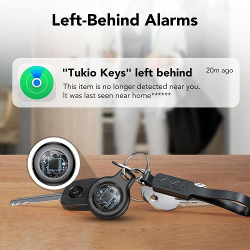 Air Tracker Tags-4 Pack (iOS Only), [Apple MFi Certified] Key Finder | Replaceable Battery Bluetooth Tracker Compatible with Apple Find My, Item Locator Smart Tag for Keys, Bag, Luggage and More