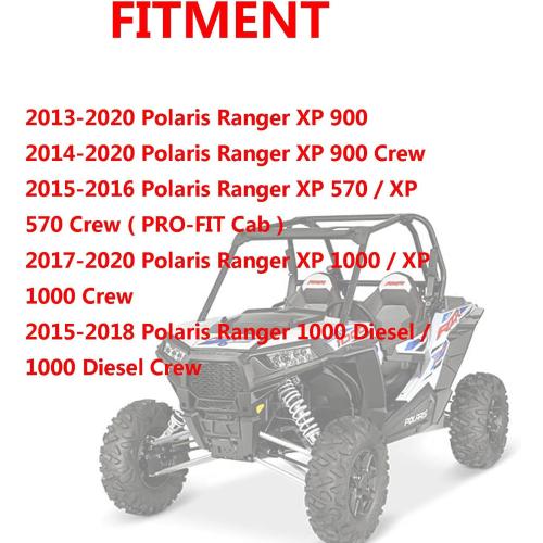 Front Folding Windshield Scratch Resistant Compatible with 2013-2020 Polaris Ranger Full Size XP570 XP900 XP1000 Crew 2-in-1 Flip Windscreen