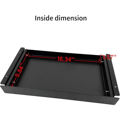 VWINDESK 19 inch Slim Under Desk Pull-Out Storage Office Mounted Sliding Metal Drawer for Standing Desk,Black