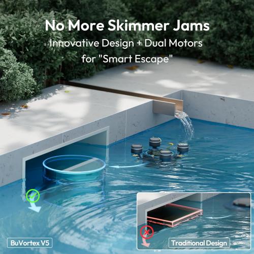 (2026 Upgrade) BUBLUE BuVortex V5 Pool Skimmer Robot,Pool Surface Skimmer Robot with App Control,5L Filter,Dual Cleaning Modes,AI Navigation,Ideal for In-Ground & Above-Ground Pools,Dark Gray‼️has couple of scratches on the product ‼️USED‼️