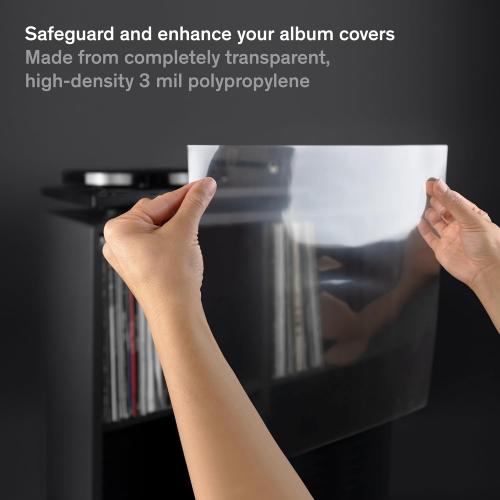 Boundless Record Cleaning Kit - 6.75oz Record Cleaner Solution, Cloth & Label Protector Bundle with 50 x Premium Outer Vinyl Sleeves - 4 Piece Cleaning Kit