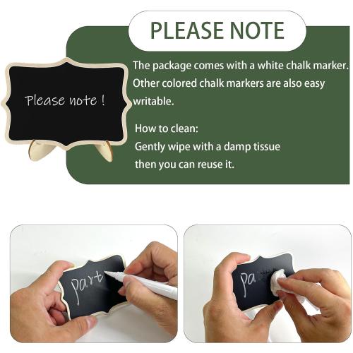 3 pcs Mini Chalkboard Signs with Stand,Food Labels for Party Buffet, Food Tag/Name Card for Wedding Table, Name Tag Drink Labels Taco/Candy Bar/Bake Sale Food Sign, Catering Supplies Buffet Display
