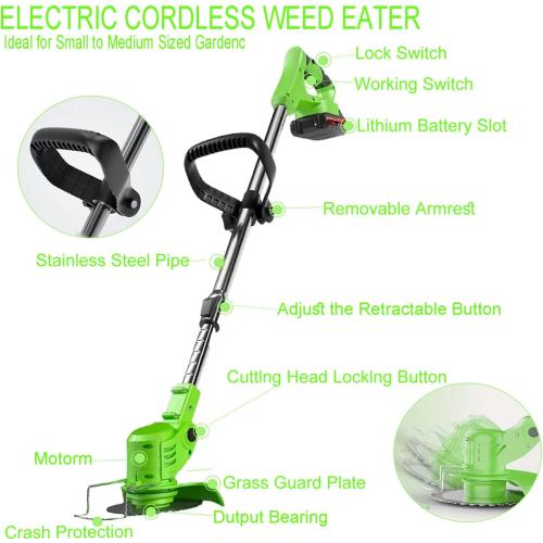 Weed Wacker, 21V Electric Cordless Weed Eater 3Types Blades and 2×4.0Ah Battery Powered, Adjustable Cutting Angle & Height,3 in 1Stringless Grass Trimmer/Lawn Edger/Brush Cutter, for Lawn Yard Garden