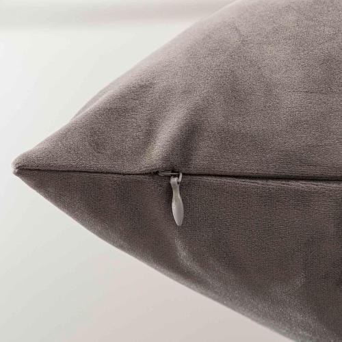 JUSPURBET Throw Pillow Covers Set of 2 Decorative Velvet Pillow Covers for Couch Sofa Bed Soft Cushion Covers Cases with Invisible Zipper for Living Room Home Decor 24x24 inch,Ash