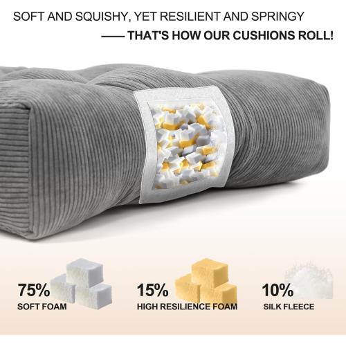 Lokex Rocking Chair Cushion Only,Tufted Non-Slip Comfortable Rocking Chair Cushions Indoor with Ties,Striped Rocking Chair Pads