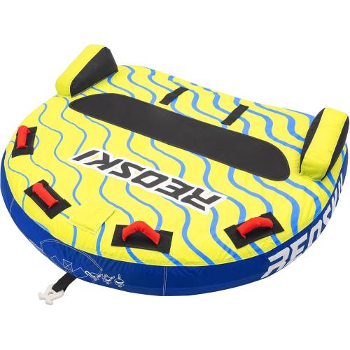Towable Tubes for Boating 2 Person, Heavy Duty Boat Tubes and Towables, Inflatable Water Tubes for Boats to Pull with Fins, Drainage, Quick Connector, Large Capacity