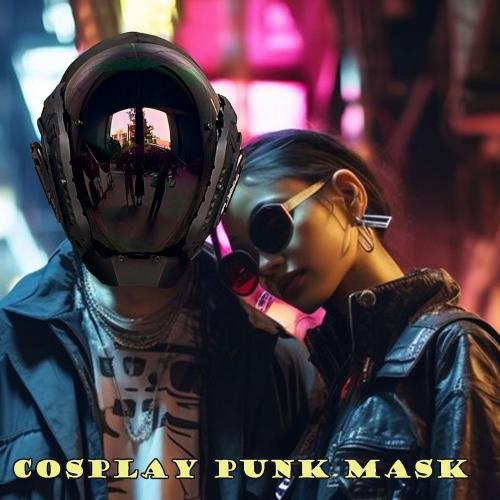 Punk Mask Helmet Futuristic Mask Techwear Mask Cool Mask Gothic Mask Halloween Cosplay Costume Mask Suitable for Any Adult (DG-JC)