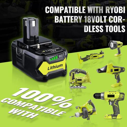 VINIDA 2Pack 18V 7.0Ah Replacement for Ryobi 18V Battery Lithium P104 P105 P102 P103 P107 P109 P108 Compatible with Ryobi Battery Power Tools and Charger
