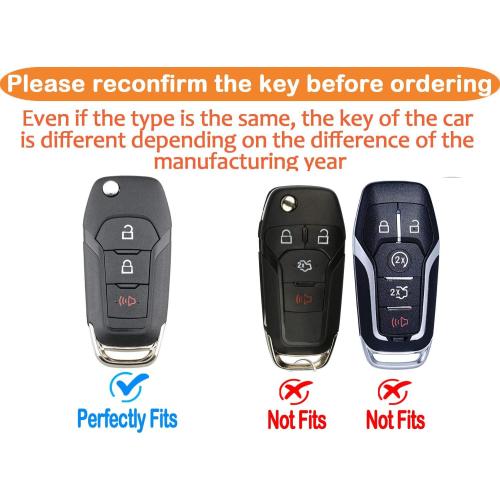 Ford Key Fob Cover with Keychain, Soft Full Protection Key Shell, Compatible with Ford F150 F250 F350 F450 F550 Explorer Ranger Escape, Red