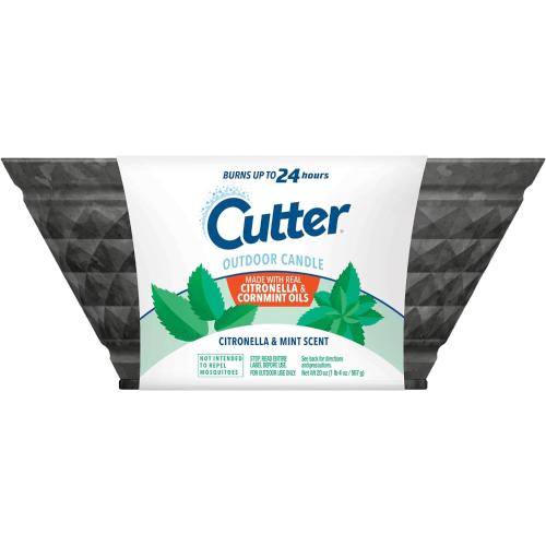 Cutter Outdoor Scented Candle Citronella and Mint Scent Brings Glow and Ambiance to Your Outdoor Space, 20 Ounces